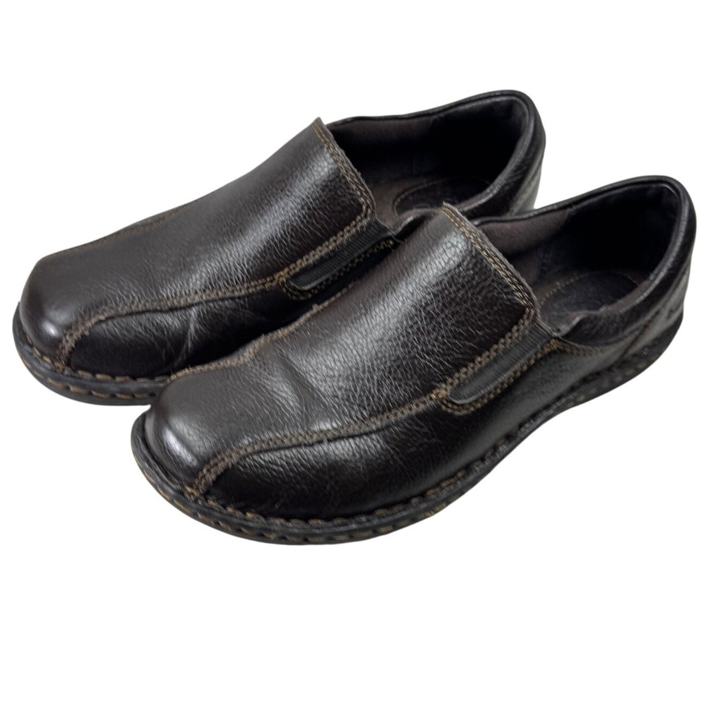 b.o.c. Born Concept Loafers Womens 7.5 Brown Leather Slip On C39935 Comfort Work